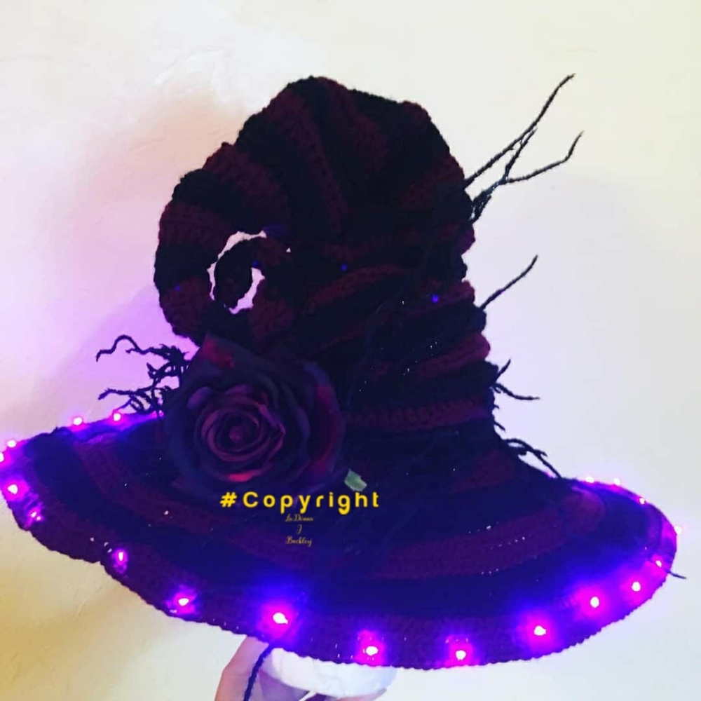 Crocheted Whimsical Witch Hat